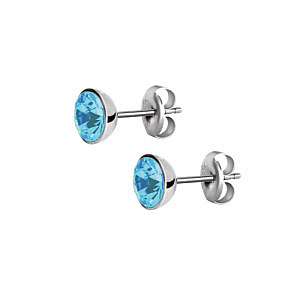 Bezel, Kristall Aquamarin, 7 mm, Chirurgenstahl