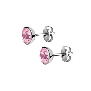Bezel, Kristall rosa, 7 mm, Chirurgenstahl