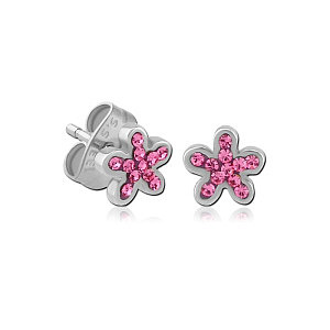 Blume, Kristall rosa, 7 mm, Chirurgenstahl