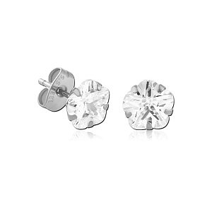Blume, CZ weiss, 4 mm, Chirurgenstahl