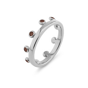 FRIENDS Anello, ZITA, Rec Smoked Topaz F, varie misure
