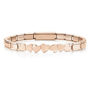 Trendsetter Bracciale, Cuore, CZ bianco, 18 cm, placcato oro rosa