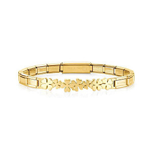 Trendsetter Bracciale, Quadrifoglio, 18 cm, placcato oro