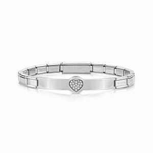 Trendsetter Bracciale, Cuore, CZ bianco, 18 cm