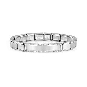 Trendsetter New York Bracciale, Targhetta: liscia, CZ bianco, 18 cm