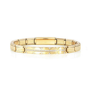 Trendsetter Bracciale, CZ bianco, 18 cm, placcato oro