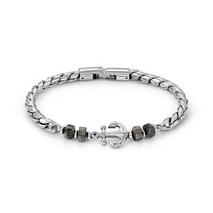 Atlante Bracciale, Ancora, Jasper grigio, 23 cm