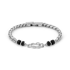 Atlante Bracciale, Nodo, Agata nera, 23 cm