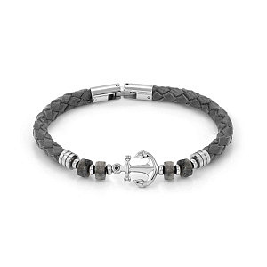 Atlante Bracciale, Ancora, Jasper grigio, 23 cm, Grigio