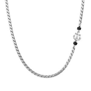 Atlante Collier, Ancre, Agate noir, 60 cm