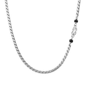 Atlante Collana, Nodo, Agata nera, 60 cm