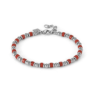 Instinctstyle Sea Bracciale, Giada rosso, 21 cm