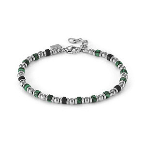Instinctstyle Sea Armband, Malachit und Lavastein, 21 cm