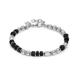 Instinctstyle Sea Armband, Onyx und Lavastein, 22 cm