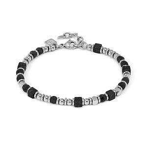 Instinctstyle Infinity Bracciale, Pietra lavica, 21 cm