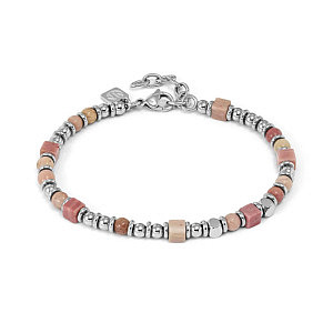 Instinctstyle Infinity Bracciale, Giada rosa, 21 cm