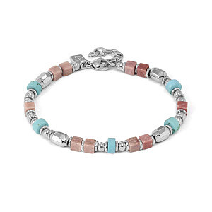 Instinctstyle Infinity Bracciale, Turchese e Giada rosa, 22 cm
