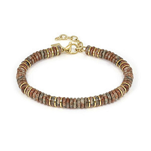 Instinctstyle Infinity Bracciale, Rainbow Jasper, 22 cm