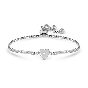 Milleluci Refined Bracelet, Cœur, ZC blanc, 19 cm