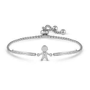 Milleluci Refined Bracelet, Petit garçon, ZC blanc, 19 cm
