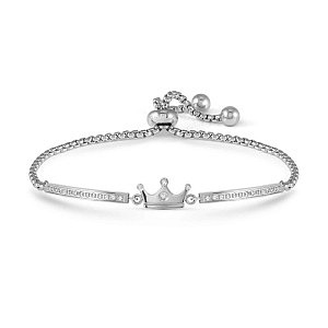 Milleluci Refined Bracciale, Corona, CZ bianco, 19 cm