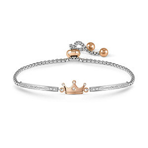Milleluci Refined Armband, Krone, CZ weiss, 19 cm, rosévergoldet