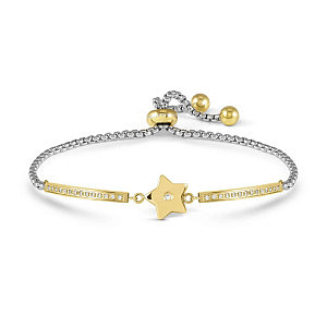 Milleluci Refined Bracelet, Étoile, ZC blanc, 19 cm, plaqué or