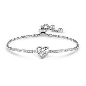 Milleluci Refined Bracciale, Albero Vita, CZ bianco, 19 cm