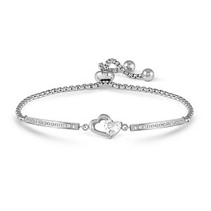 Milleluci Refined Armband, Herz, CZ weiss, 19 cm
