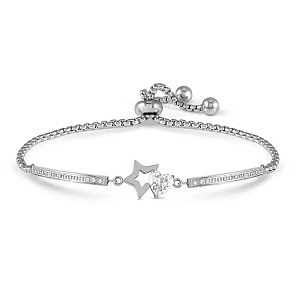 Milleluci Refined Bracelet, Étoile, ZC blanc, 19 cm