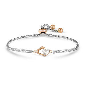 Milleluci Refined Armband, Herz, CZ weiss, 19 cm, rosévergoldet