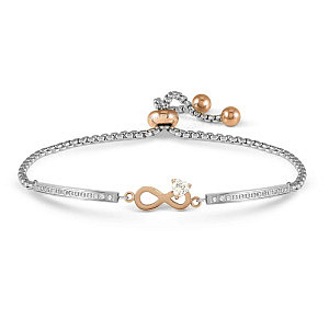 Milleluci Refined Bracelet, Infinity, ZC blanc, 19 cm, plaqué or rose