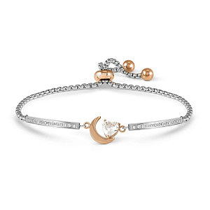 Milleluci Refined Bracciale, Luna, CZ bianco, 19 cm, placcato oro rosa