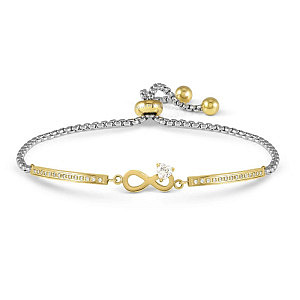 Milleluci Refined Bracciale, Infinity, CZ bianco, 19 cm, placcato oro