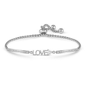 Milleluci Love Bracciale, Love, CZ bianco, 19 cm