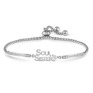 Milleluci Family Armband, Soul Sister, CZ weiss, 19 cm