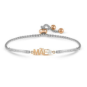 Milleluci Family Armband, Mãe, CZ weiss, 19 cm, rosévergoldet