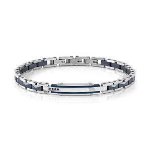Strong Diamond Bracelet, 4 Saphirs, bleu, 21 cm