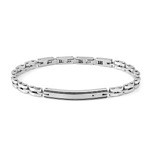 Strong Diamond Geometric Bracelet, Plaquette, Diamant, noir, 22 cm