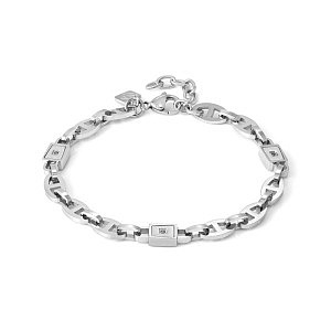 Strong Diamond Geometric Bracelet, Maillons de chaîne, 3 Diamants, noir, 22 cm