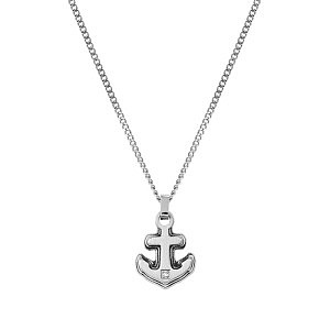 Strong Diamond Geometric Halskette, Anker, Diamant, weiss, 55 cm