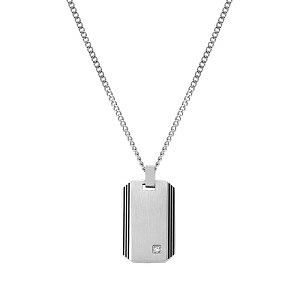 Strong Diamond Geometric Collier, Rectangle, Diamant, blanc, 55 cm