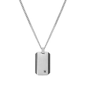 Strong Diamond Geometric Collier, Rectangle, Diamant, noir, 55 cm