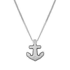 Strong Diamond Geometric Halskette, Anker, Diamant, weiss, 55 cm