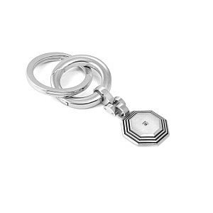 Strong Diamond Geometric Porte-Cles, Octogone, Diamant, noir, 5.8 cm