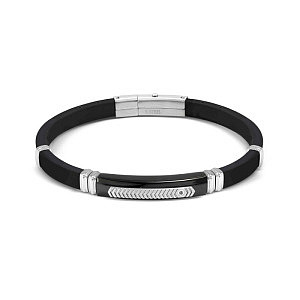 City Energy Bracciale, Nero / Bianco, CZ nero, 21 cm