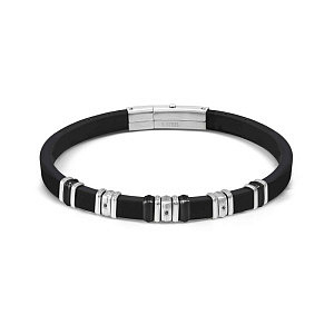 City Energy Bracciale, Bianco / nero, CZ nero, 21 cm