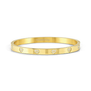 Pretty Bangles Bracciale, Cuore, CZ bianco, varie misure