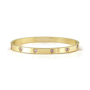 Pretty Bangles Satinshine Bracelet, 6 Cœurs, ZC rose, Satin Finish, diverses tailles