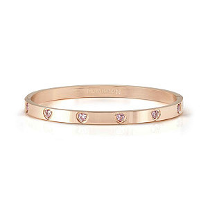 Pretty Bangles Satinshine Bracelet, 6 Cœurs, ZC rose, Satin Finish, diverses tailles